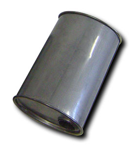 Rostfri ljuddämpare 2", Oval