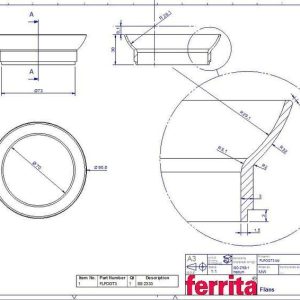 Fläns Rostfri röranslutning Id Ø70mm Kona Id 90mm på toppen